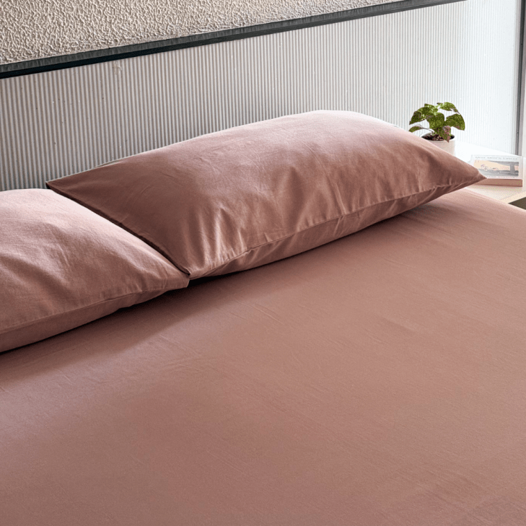 Terra Pink Percale Cooling Bedsheet Set