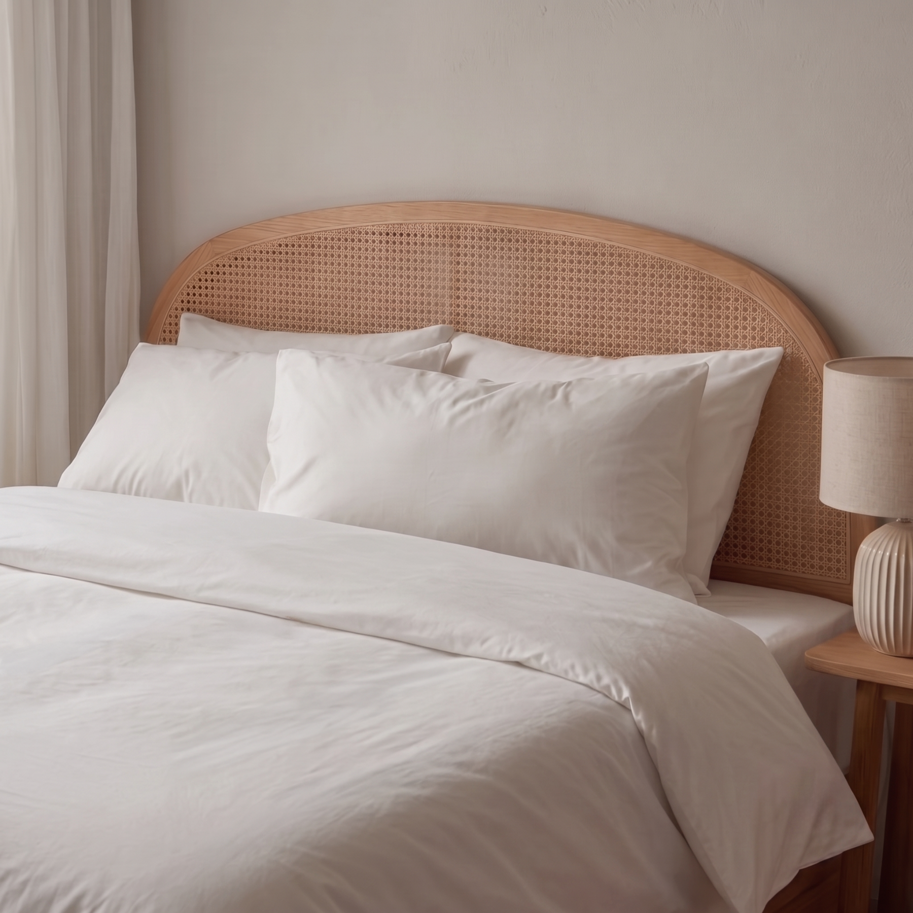 Milky White Percale Cotton Duvet Cover Set