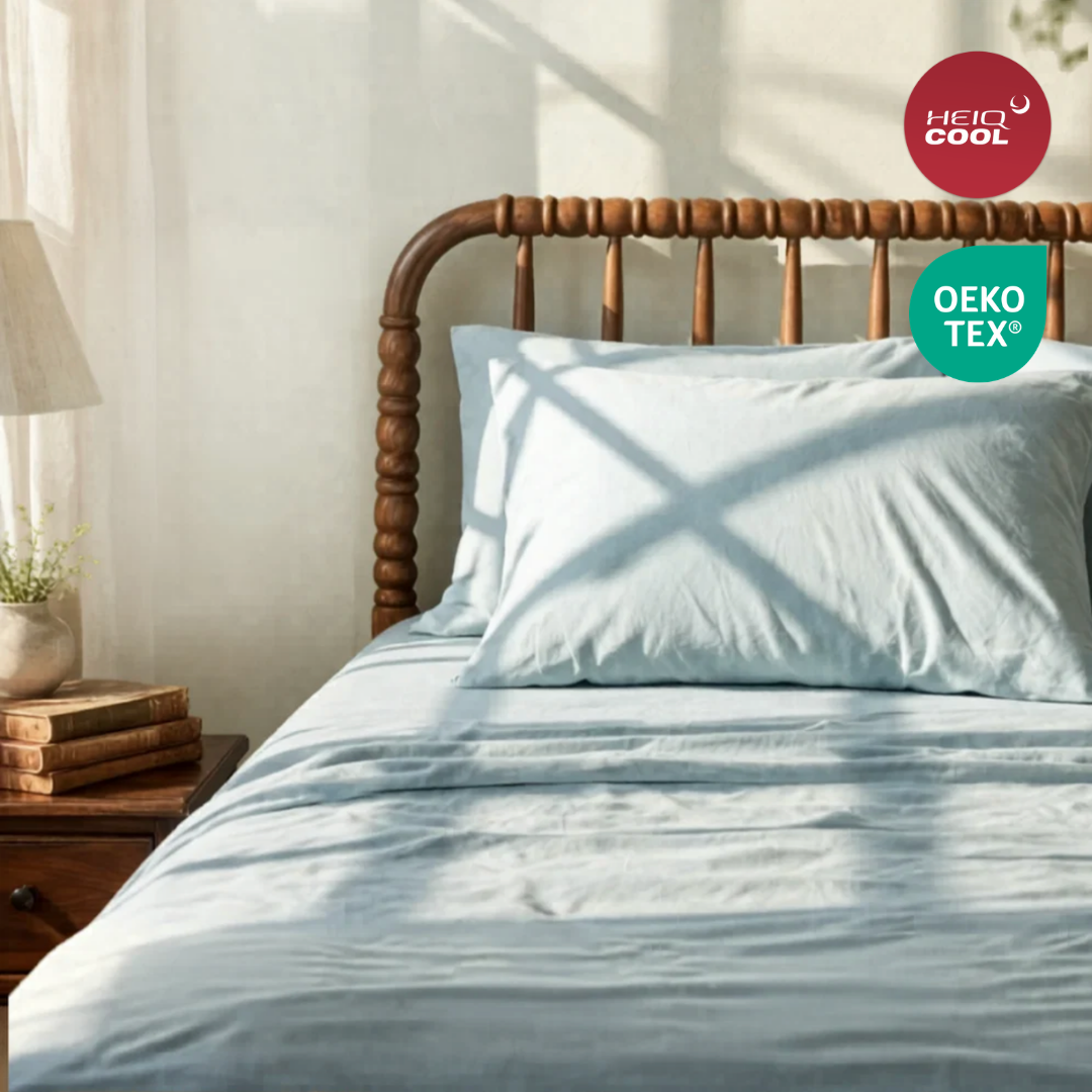 Blue Summer Percale Cooling Bedsheet Set
