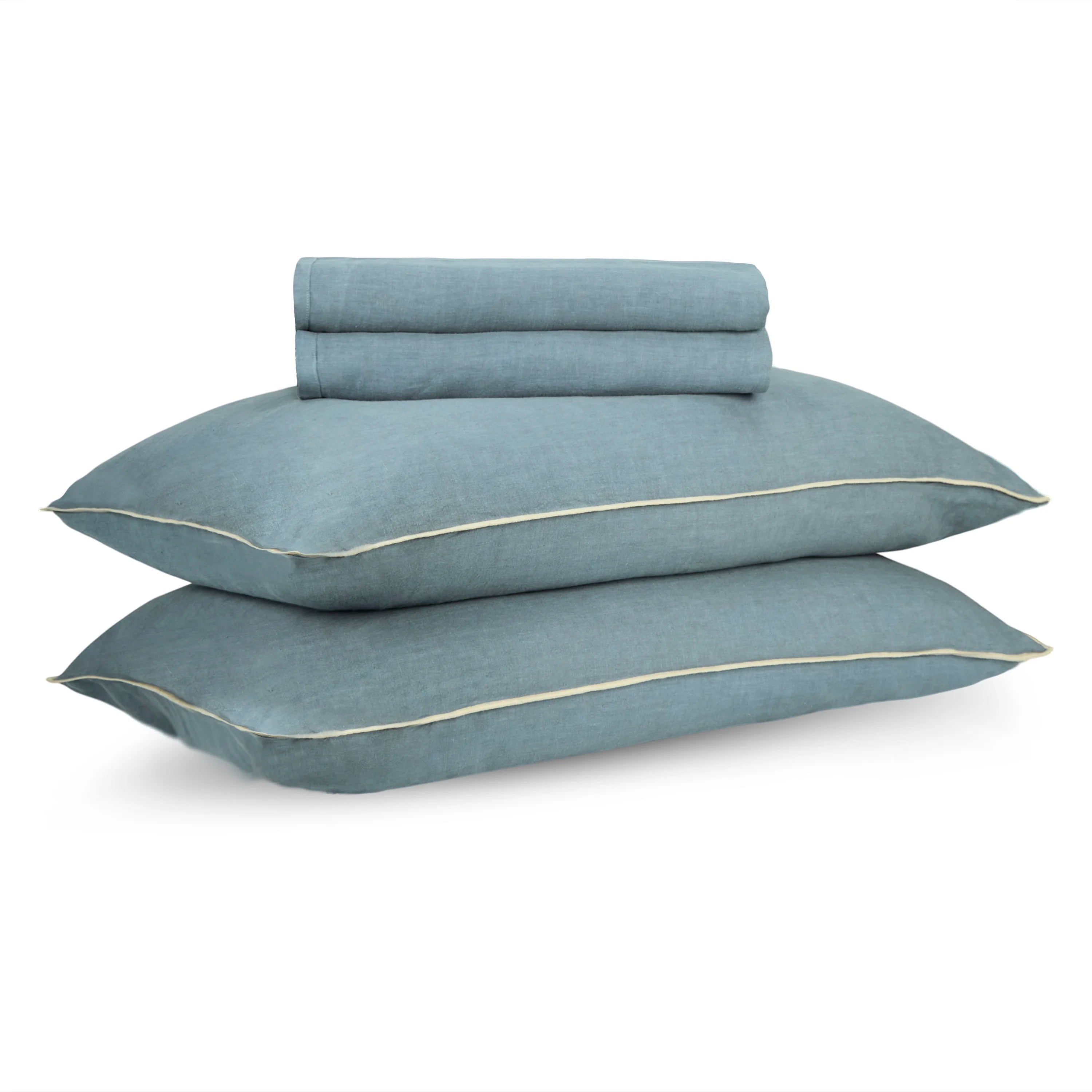 Twilight Blue Linen Bedsheet Set
