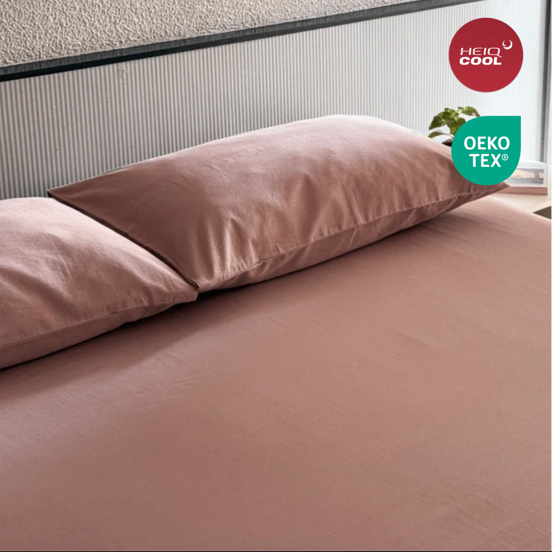 Terra Pink Percale Cooling Bedsheet Set