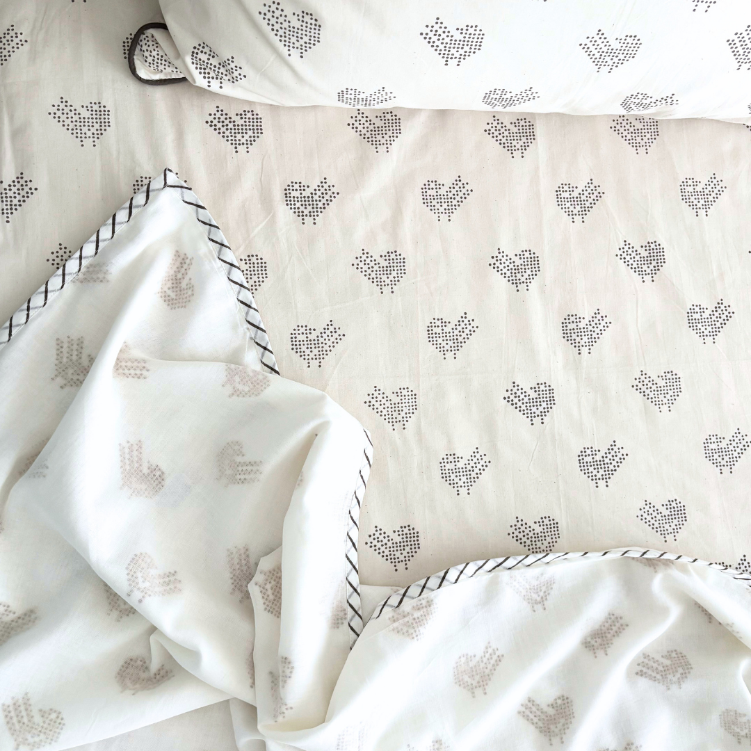Brown Sparrow Block Printed Percale Dohar