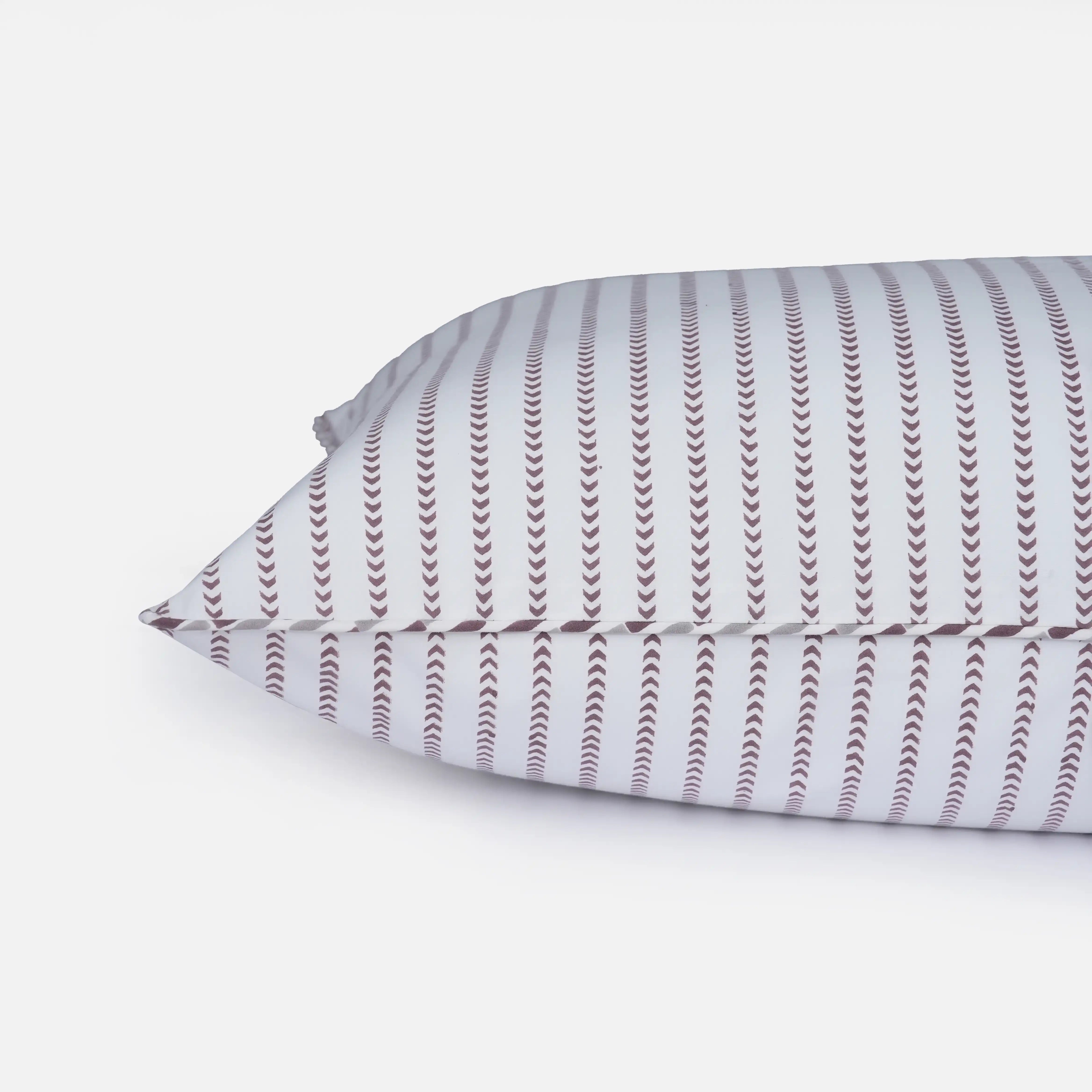 Mauve Echo Block Printed Percale Bedsheet Set