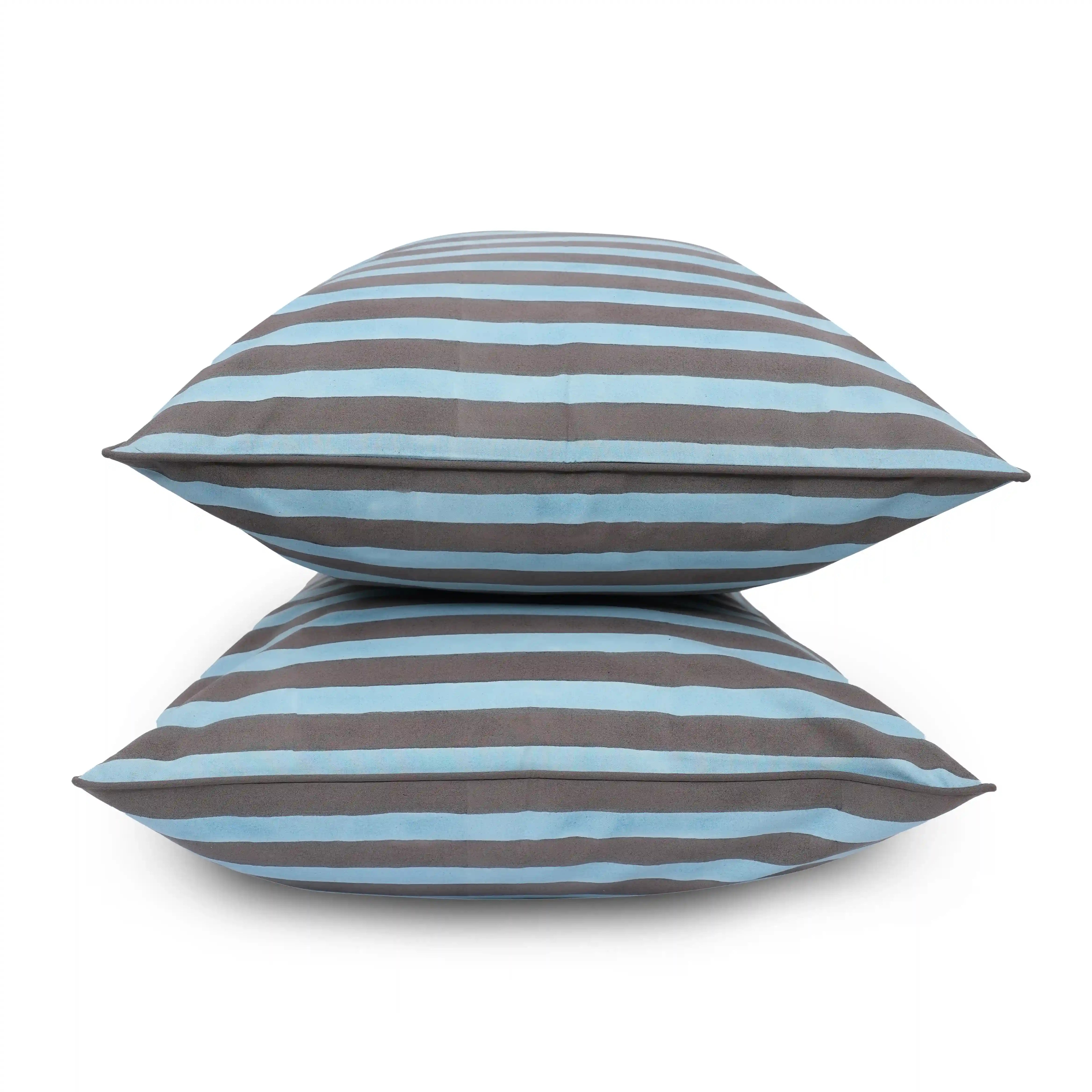 Earth & Sky Block Printed Percale Pillow Cases (Set of 2)