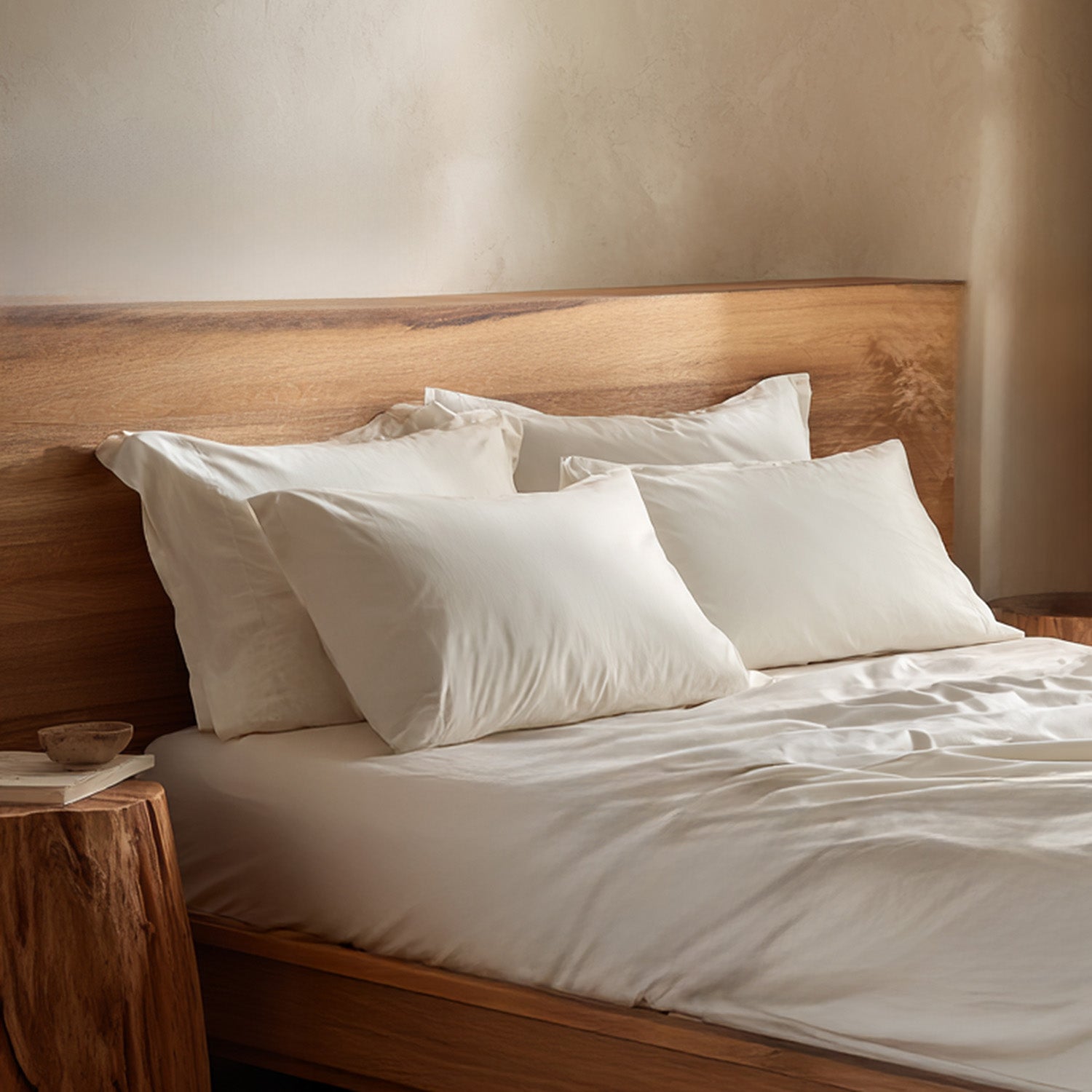 Milky White Percale Cooling Bedsheet Set