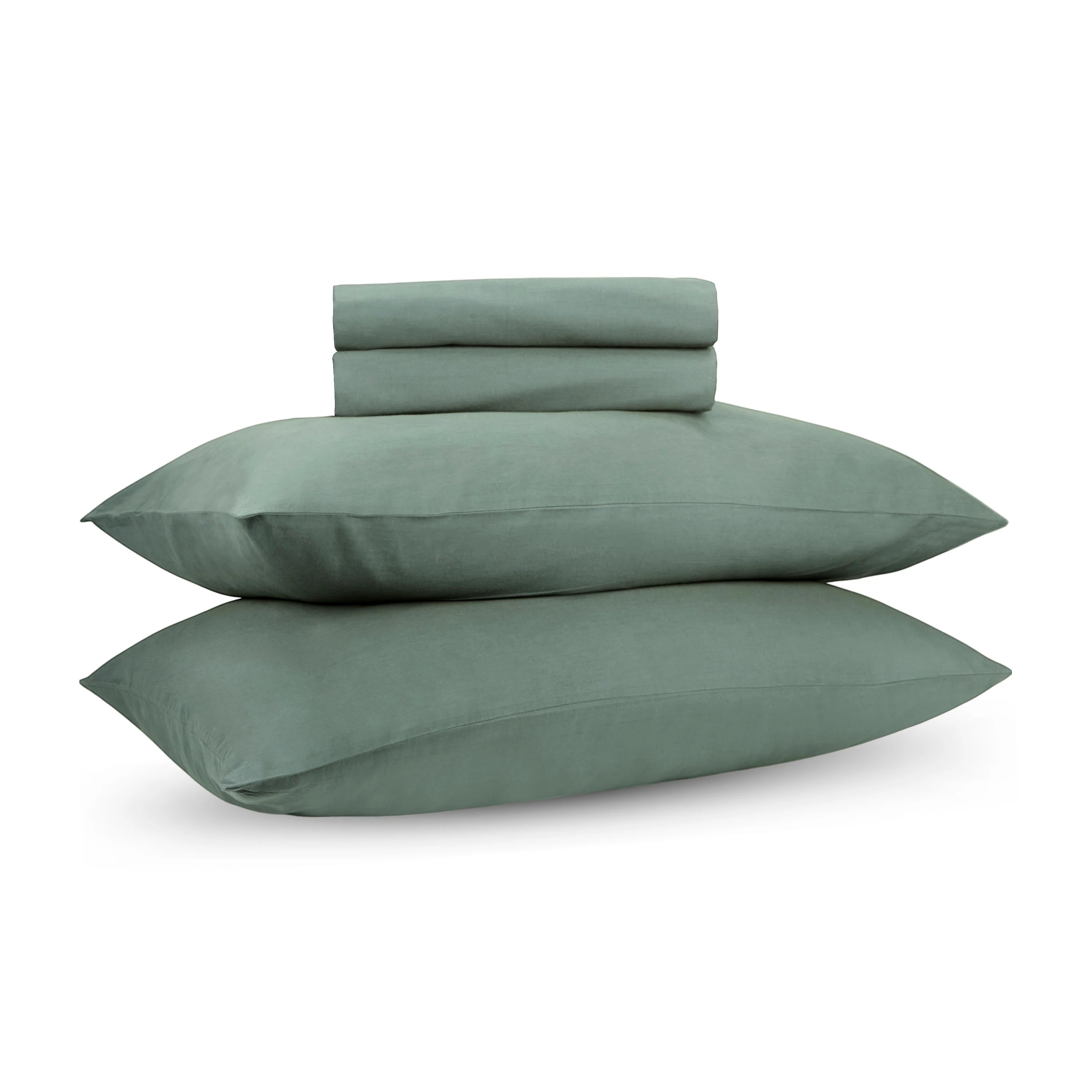 Pine Green Percale Cooling Bedsheet Set