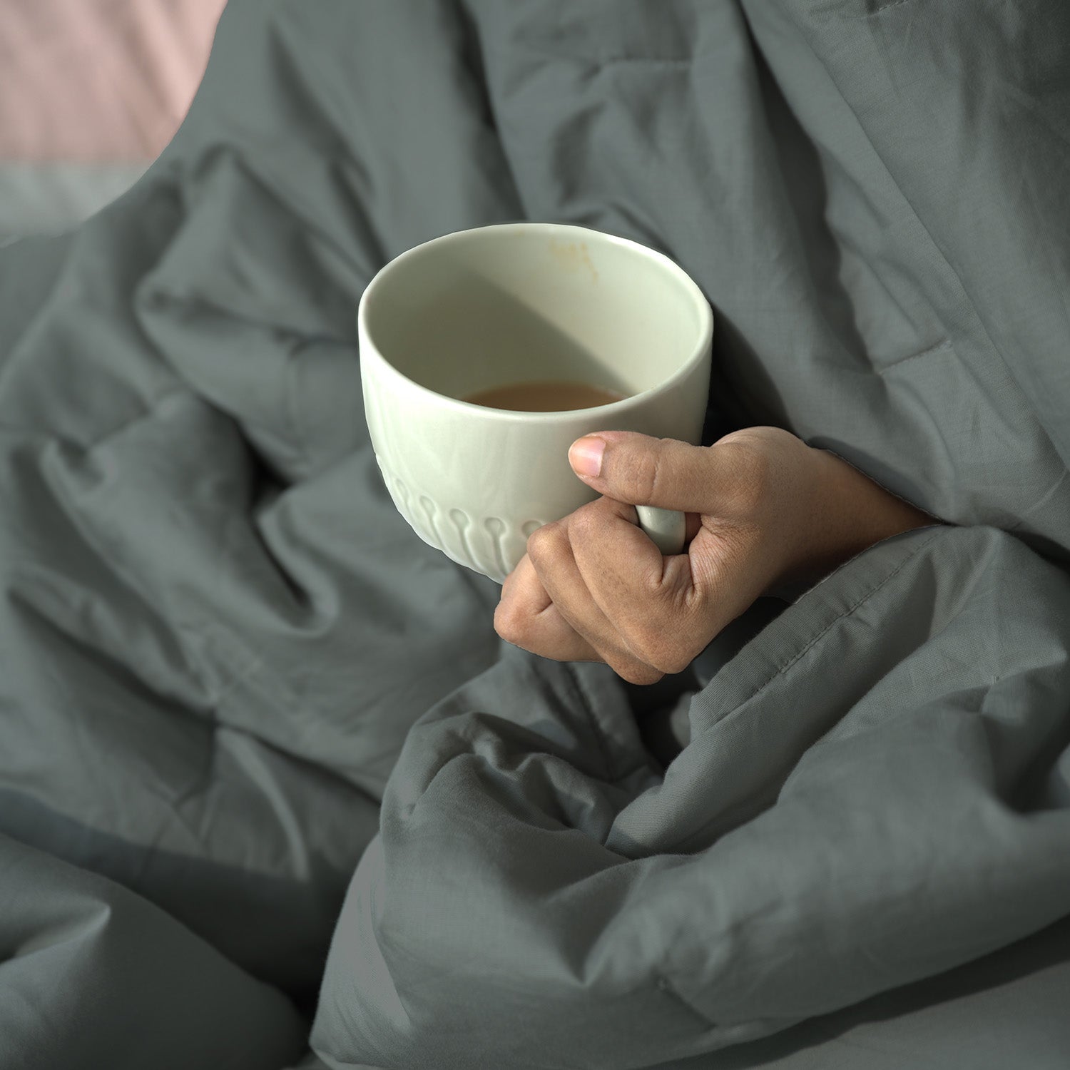 Pine Green Percale Cooling Quilt