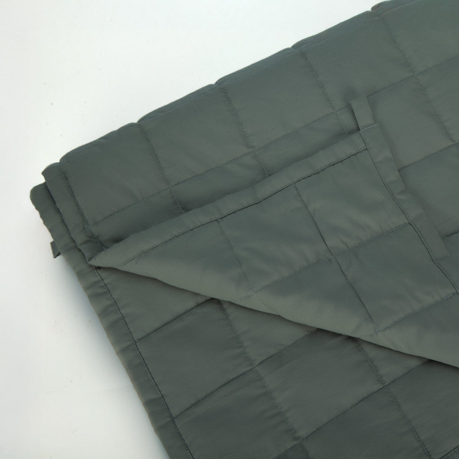 Pine Green Percale Cooling Weighted Blanket