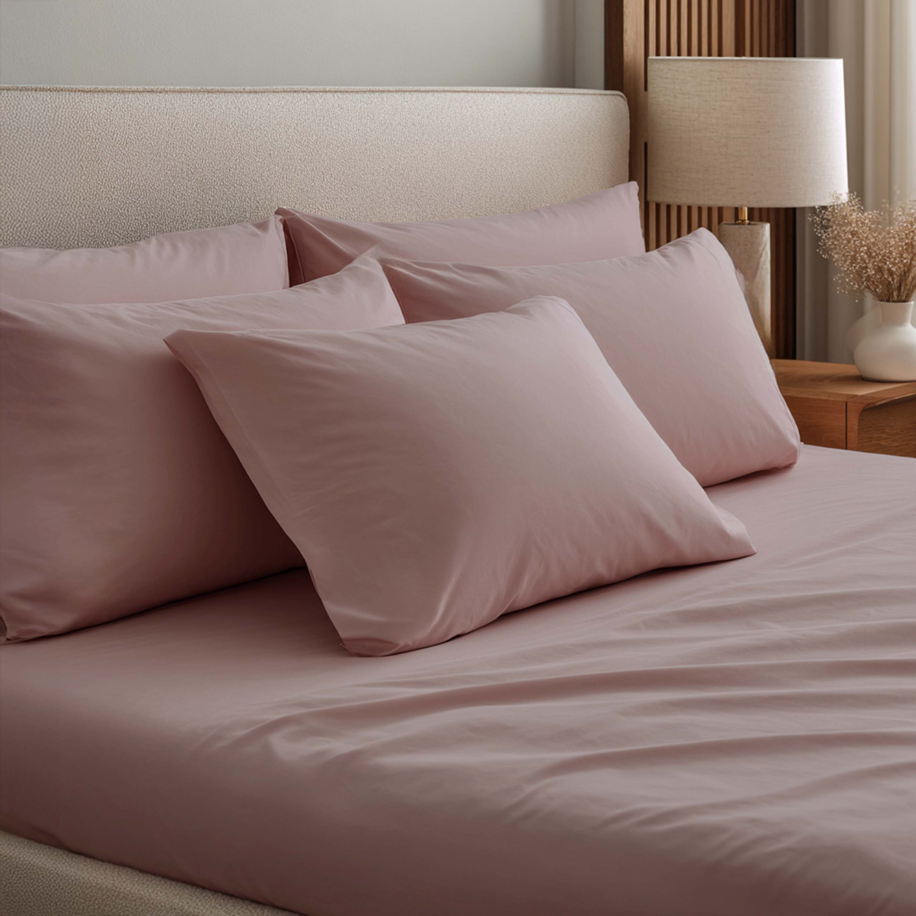 Terra Pink Percale Cooling Bedsheet Set