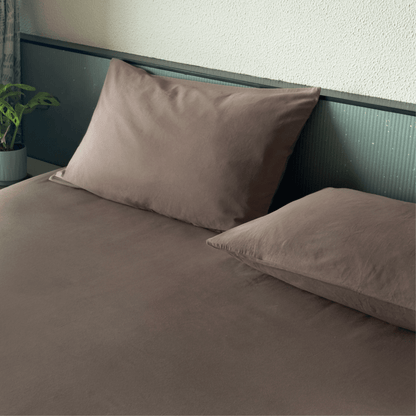 Riverbed Brown Percale Cooling Bedsheet Set