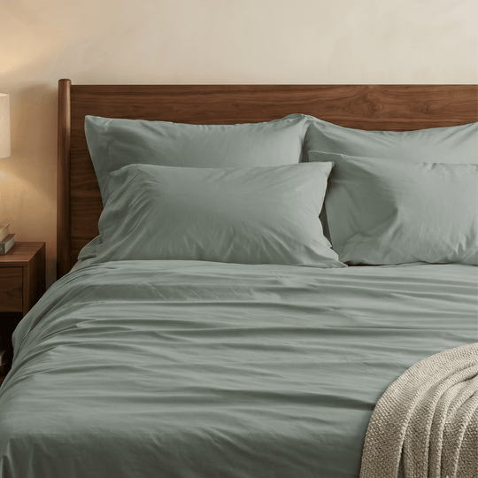 Rain Green Percale Cooling Bedsheet Set