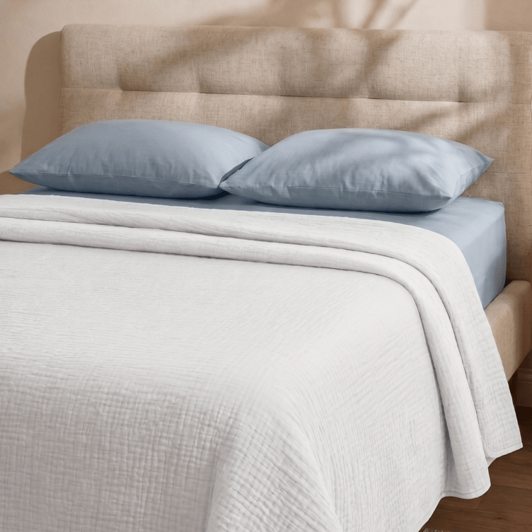 Cloud White Cotton Gauze Blanket