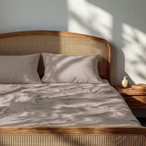 Loom Beige Percale Cooling Bedsheet Set
