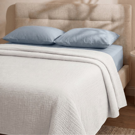 Cloud White Cotton Gauze Blanket