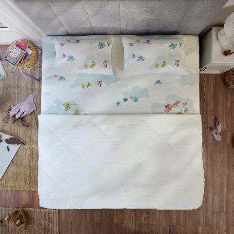 Cloud White Cotton Gauze Light All-Season Quilt