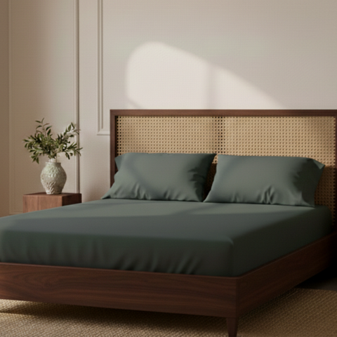 Aegean Blue Percale Cooling Bedsheet Set