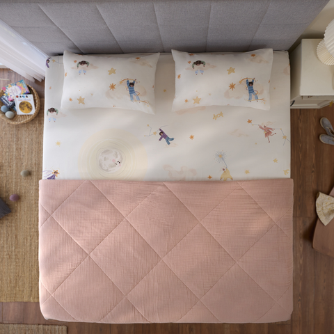 Heather Pink Cotton Gauze Light All-Season Quilt