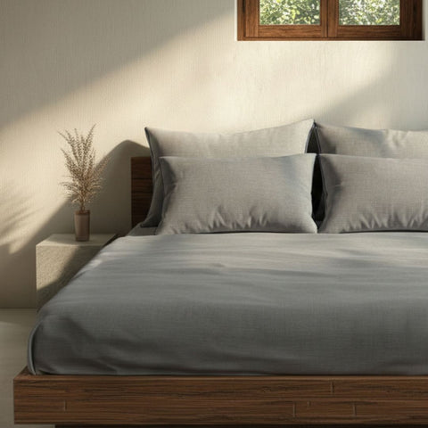 Pebble Gray Linen Bedsheet Set