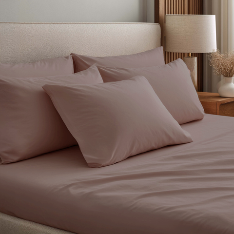 Terra Pink Percale Cooling Bedsheet Set
