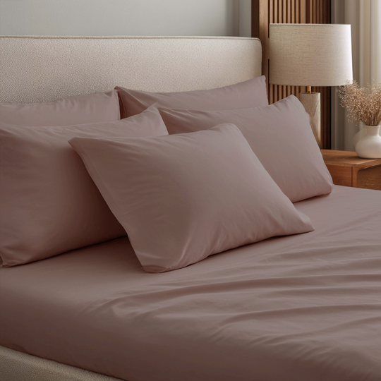 Terra Pink Percale Cooling Bedsheet Set
