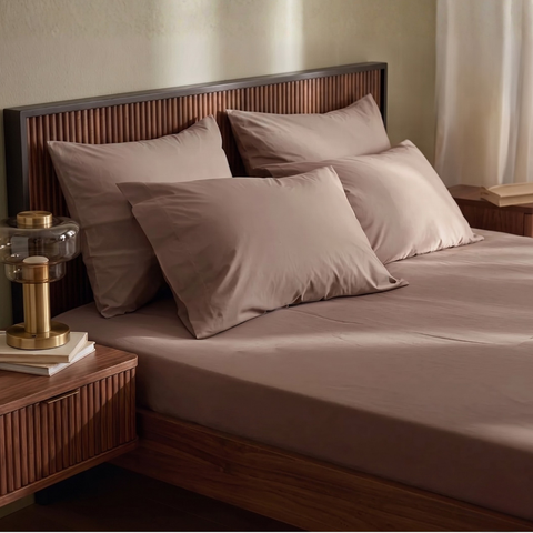 Riverbed Brown Percale Cooling Bedsheet Set
