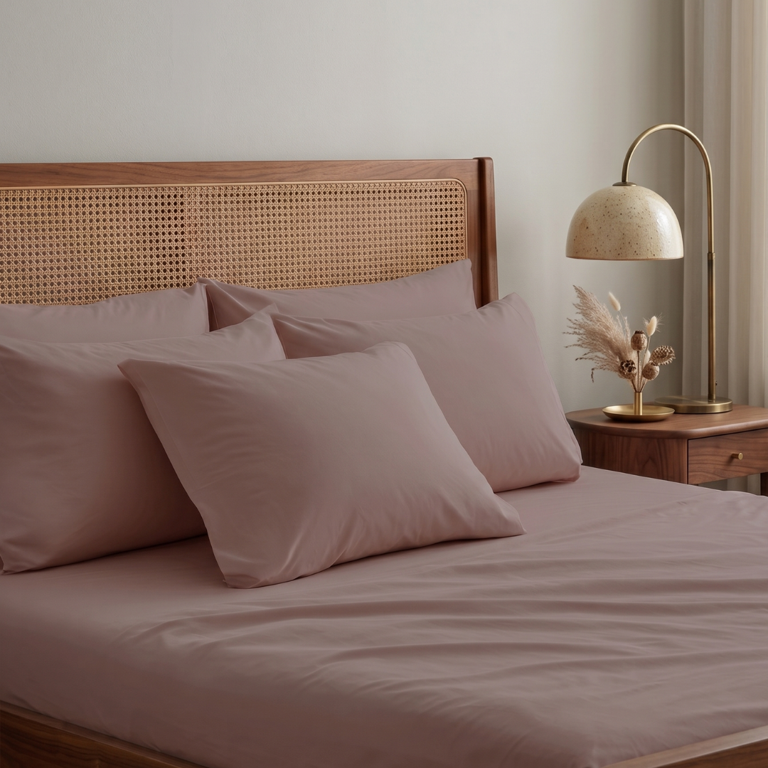 Terra Pink Percale Cooling Bedsheet Set