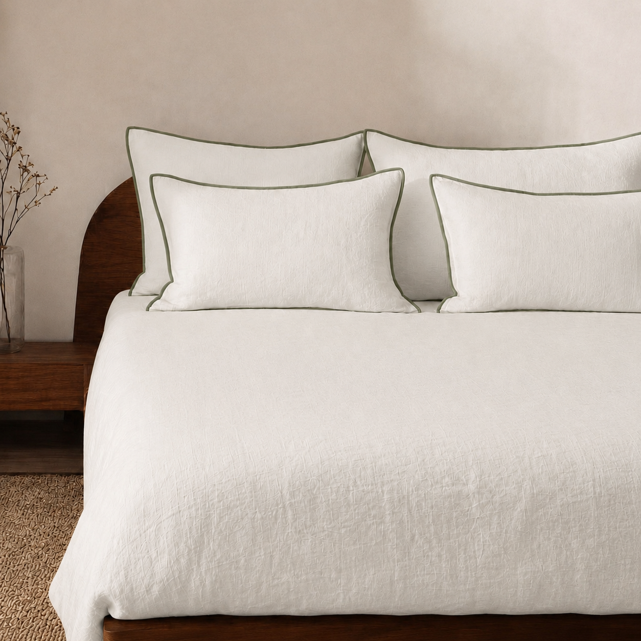 Ivory Linen Bedsheet Set