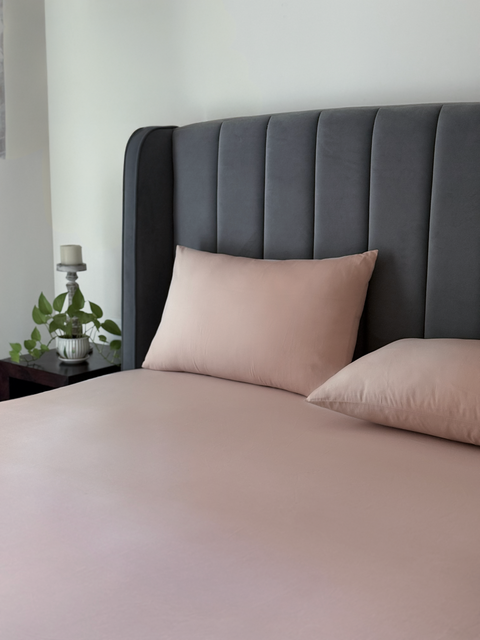 Blush Pink Percale Cooling Bedsheet Set