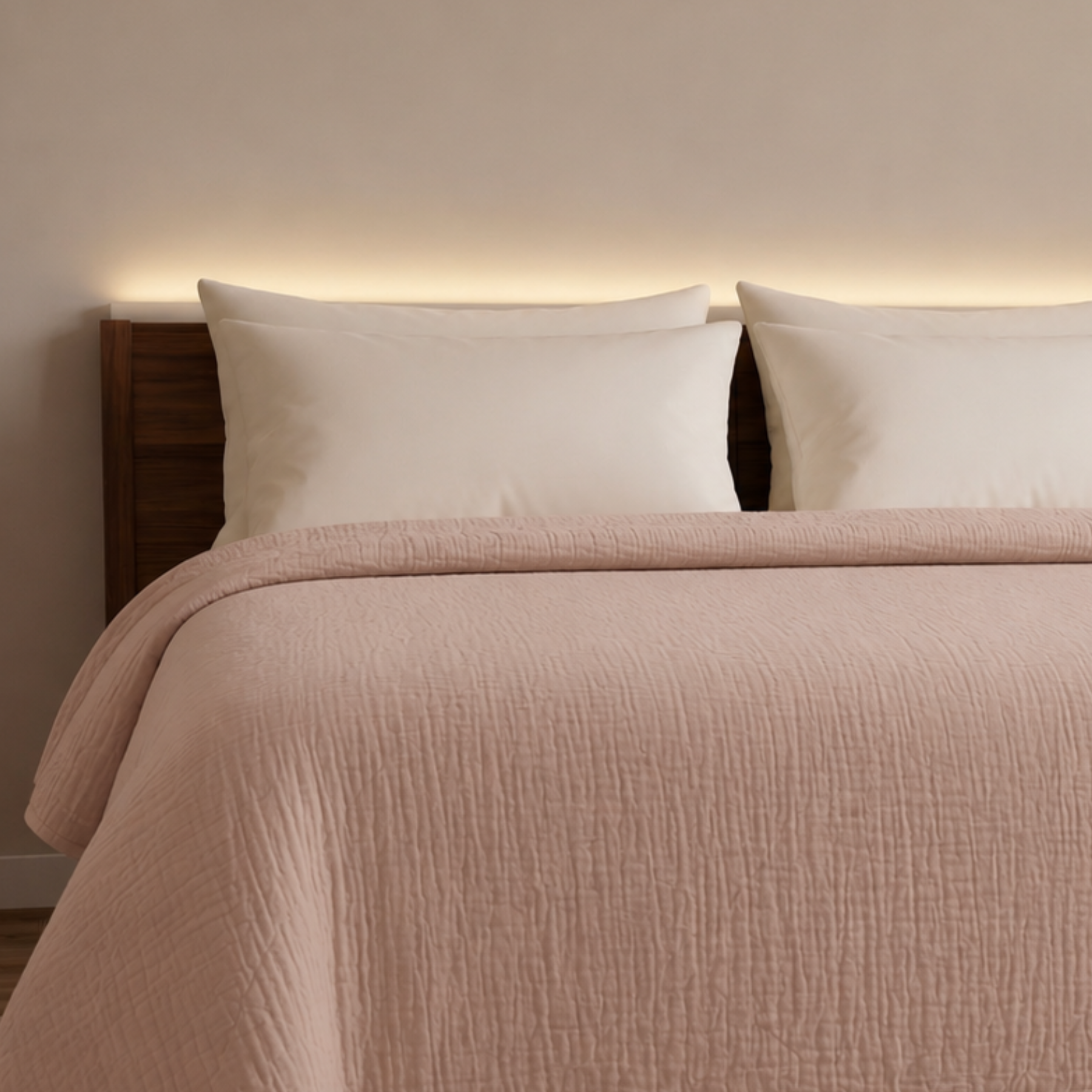 Heather Pink Cotton Gauze Light Blanket