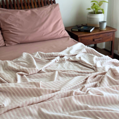 Vintage AshRose Block Printed Percale Dohar