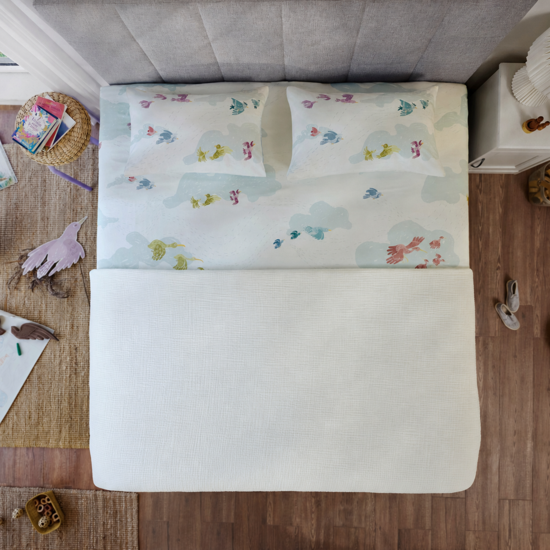 Cloud Cover - Cloud Keepers Cotton Bedsheet & Cloud White Cotton Gauze Blanket