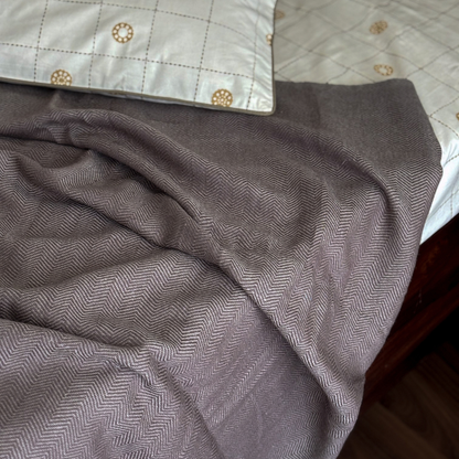 Moraine Brown Merino Hand Woven Woollen Throw