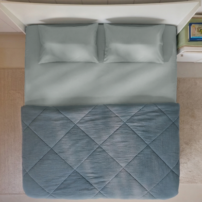 Ocean Blue Cotton Gauze Light Summer Quilt