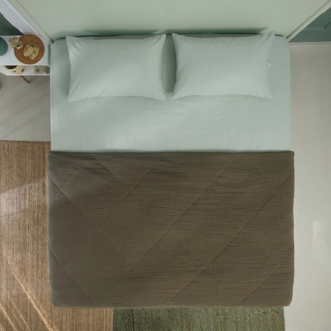 Bed In a Box - Olive Box :  Olive Grove Quilt and Greenmint Bedsheet Set