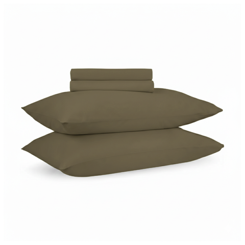 Moss Olive Percale Cooling Bedsheet Set