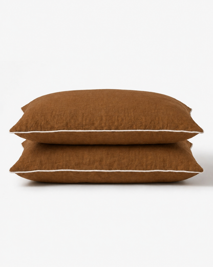 Maple Brown Linen Bedsheet Set
