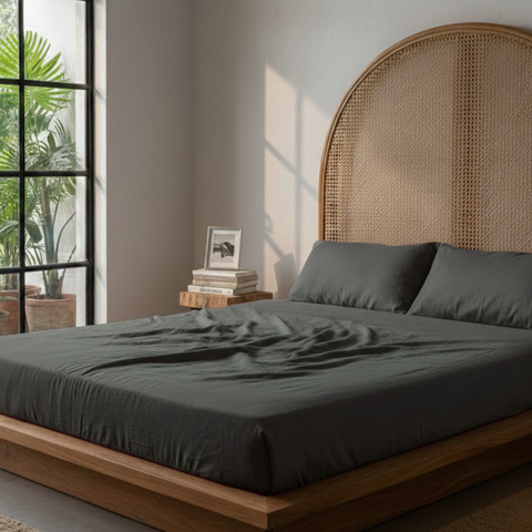 Aegean Blue Percale Cooling Bedsheet Set