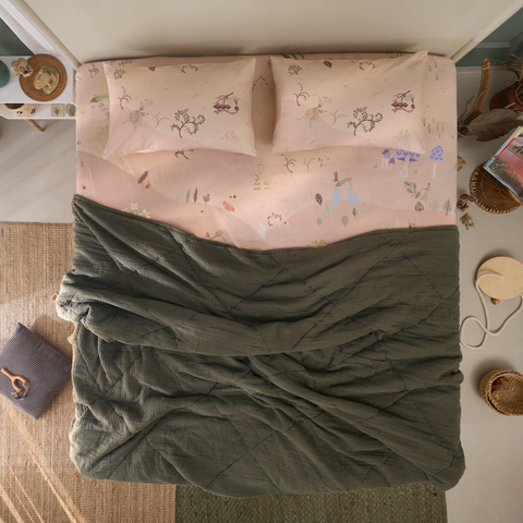 Olive Grove Cotton Gauze Light All-Season Quilt