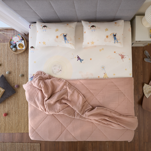 Heather Pink Cotton Gauze Light All-Season Quilt