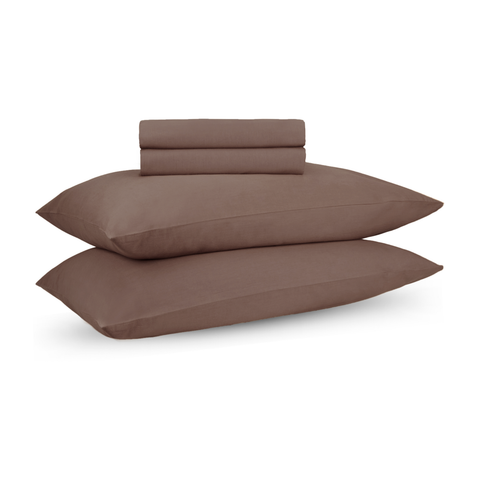 Riverbed Brown Percale Cooling Bedsheet Set