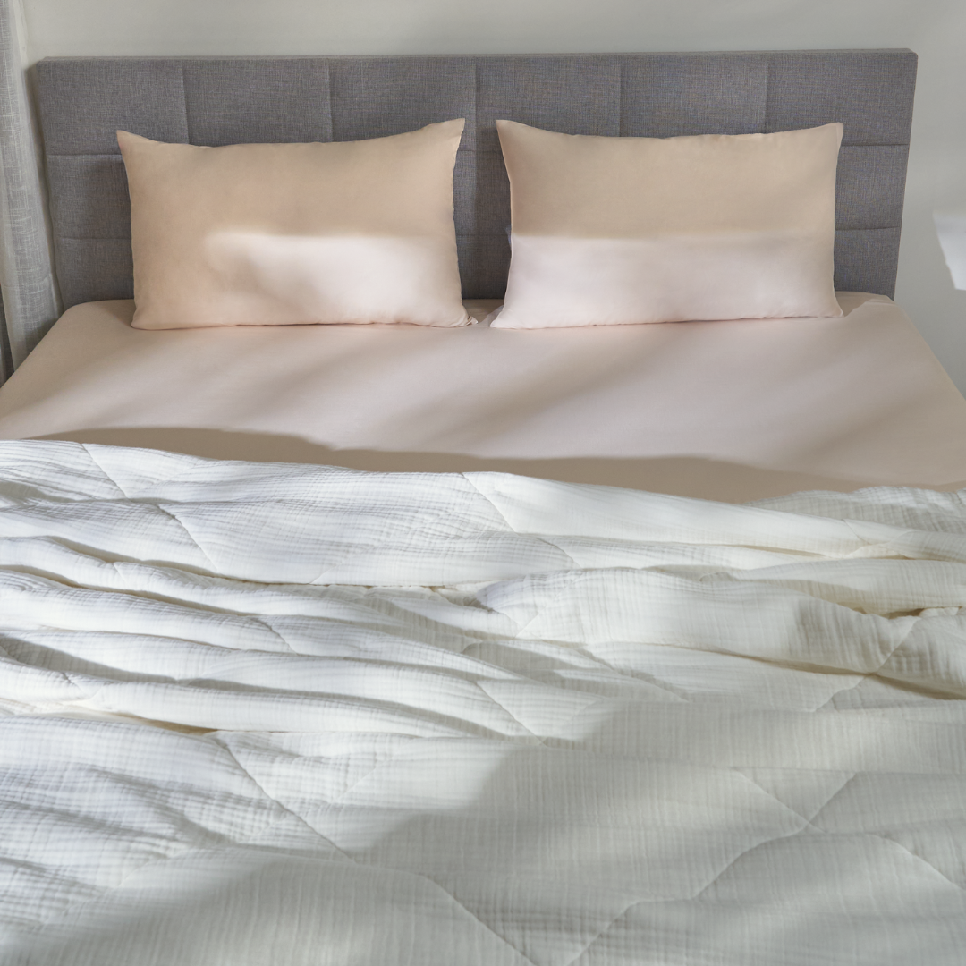 Cloud White Cotton Gauze Light Summer Quilt