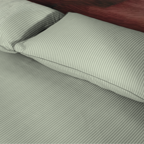 Pine Green Yarn Dyed Pin Stripe Bedsheet Set