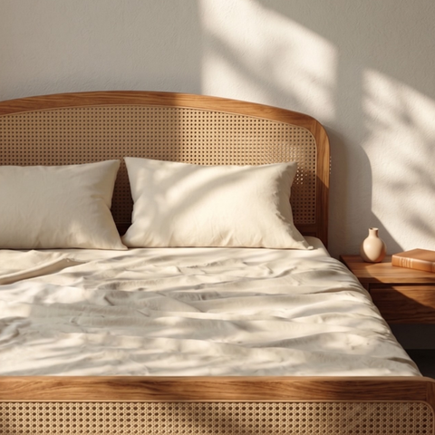 Loom Beige Percale Cooling Bedsheet Set