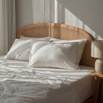 Milky White Percale Cooling Bedsheet Set