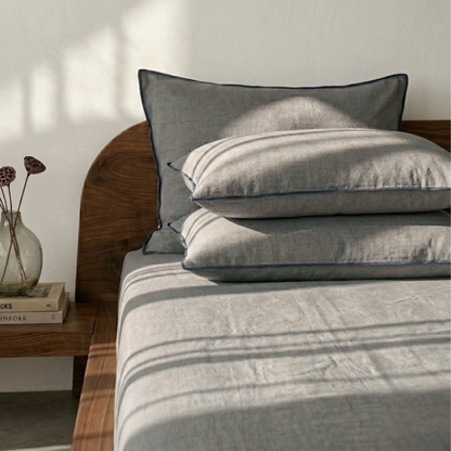 Pebble Gray Linen Bedsheet Set