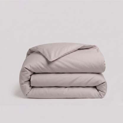 Loom Beige Percale Cotton Duvet Cover Set
