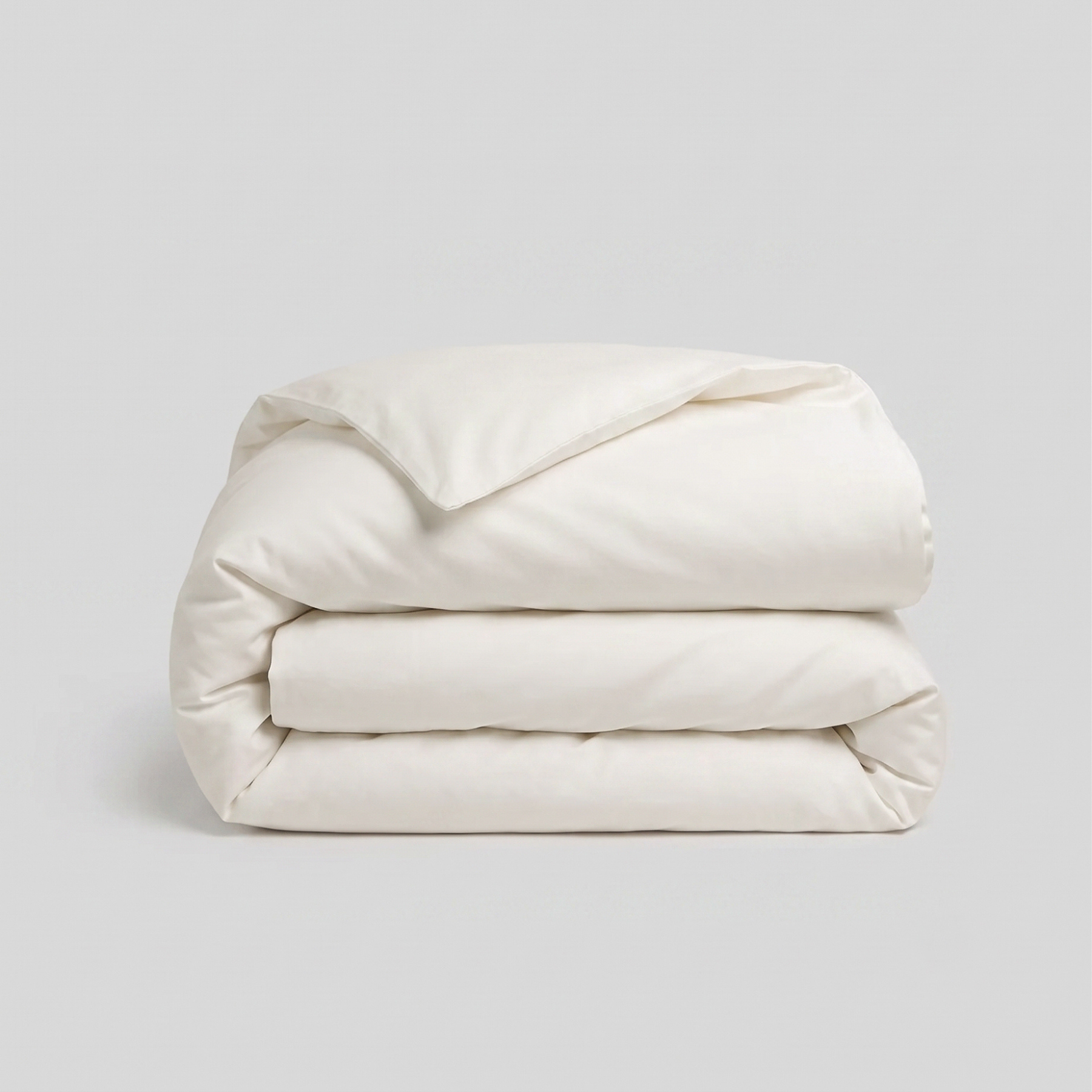 Milky White Percale Cotton Duvet Cover Set
