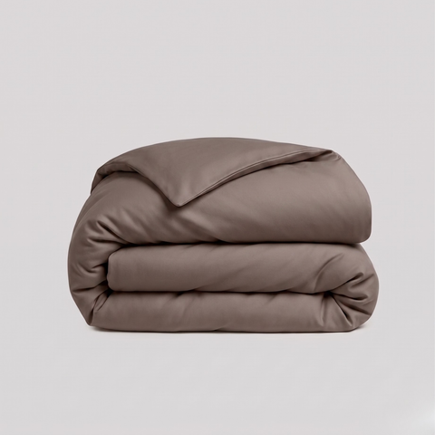Riverbed Brown Percale Cotton Duvet Cover with 2 Shams