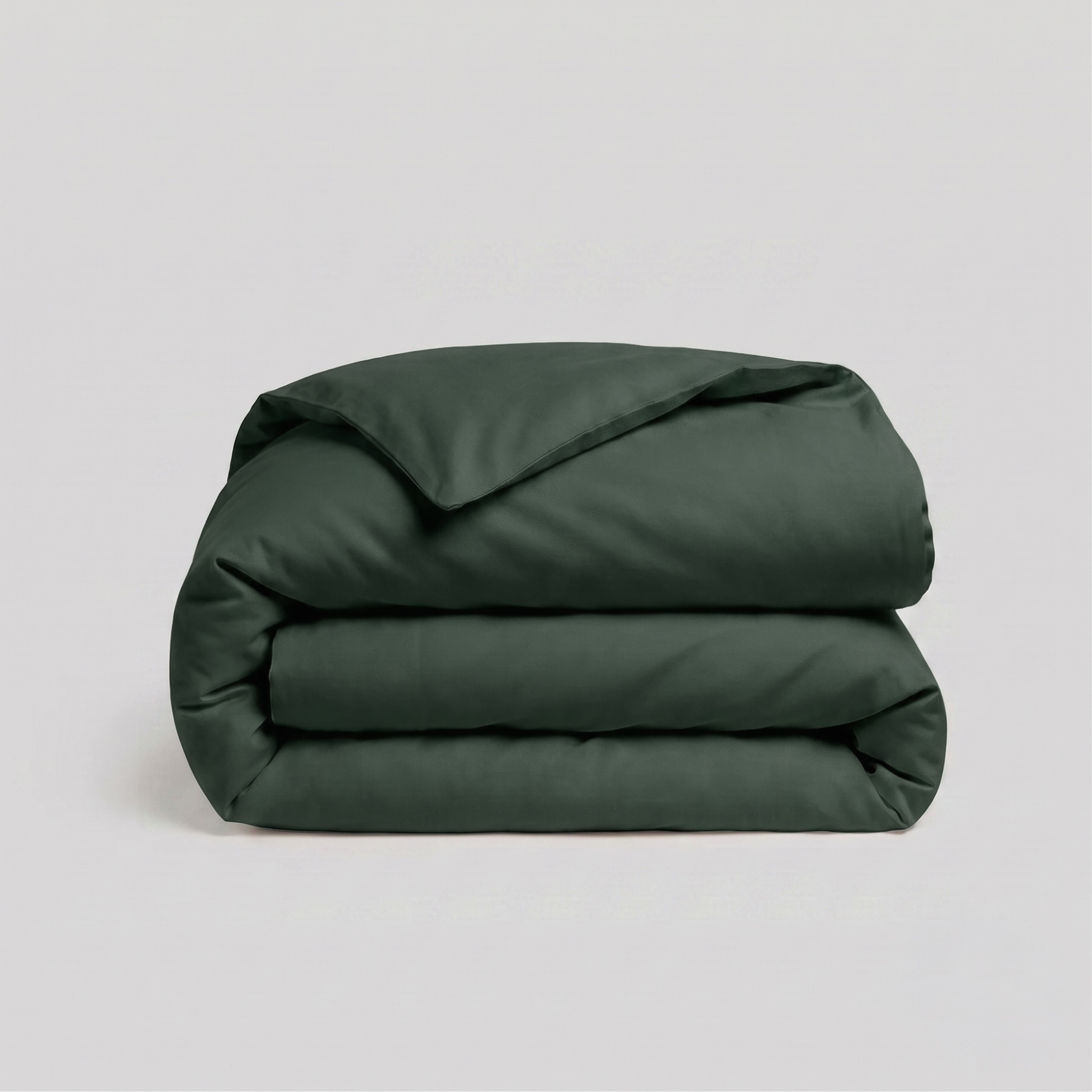 Pine Green Percale Cotton Duvet Cover Set