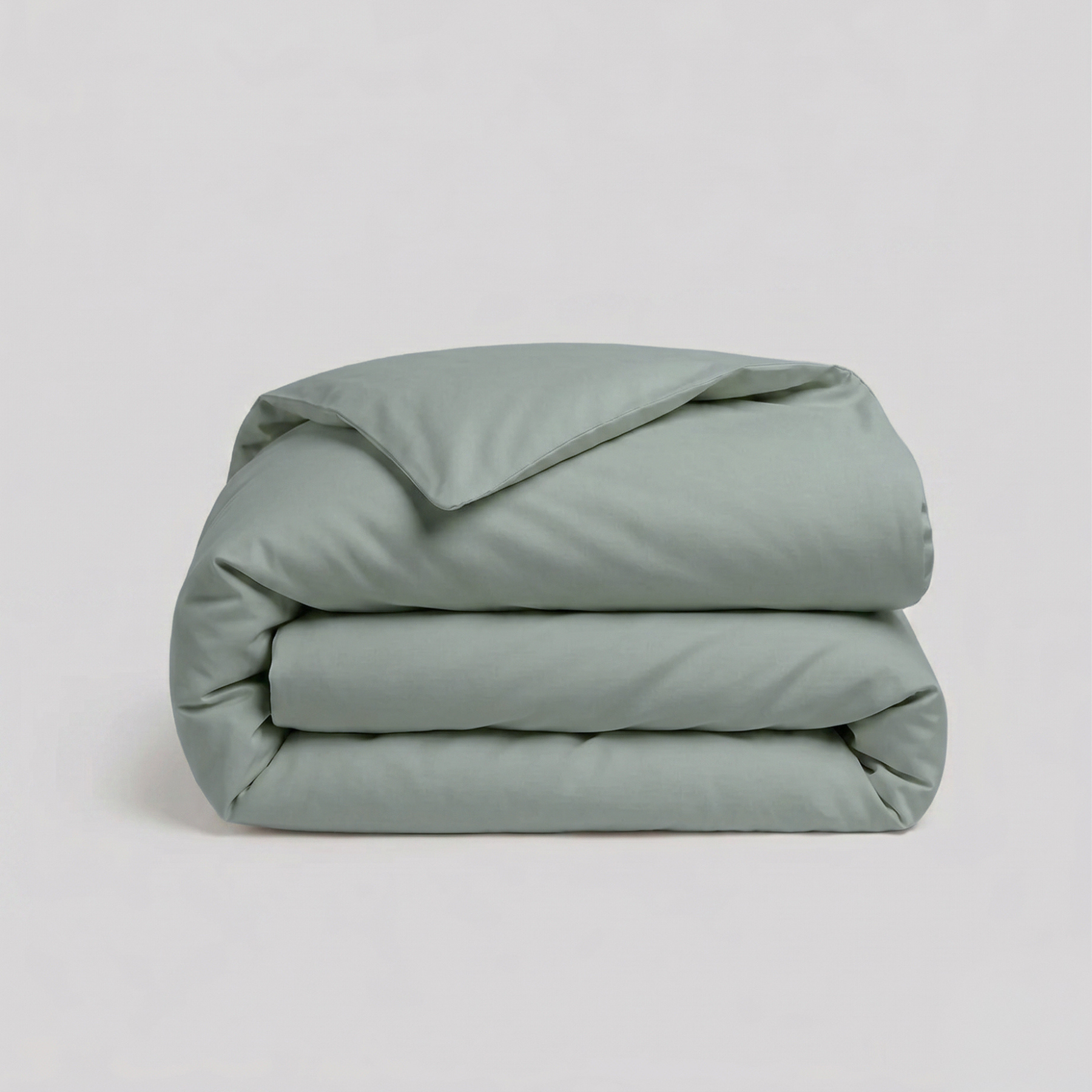 Rain Green Percale Cotton Duvet Cover Set
